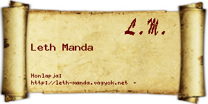 Leth Manda névjegykártya